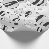 Polka Dot Tiger Black en White Print Cadeaupapier (Hoek)