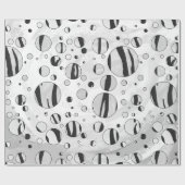 Polka Dot Tiger Black en White Print Cadeaupapier (Vlak)