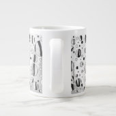 Polka Dot Tiger Black en White Print Grote Koffiekop (Achterkant)
