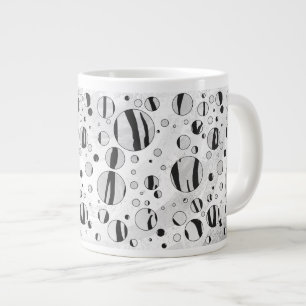 Polka Dot Tiger Black en White Print Grote Koffiekop