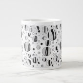 Polka Dot Tiger Black en White Print Grote Koffiekop (Voorkant)
