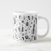Polka Dot Tiger Black en White Print Grote Koffiekop (Rechts)