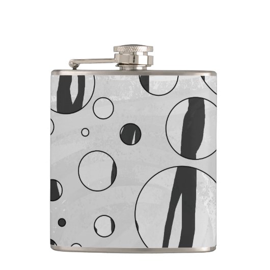 Polka Dot Tiger Black en White Print Heupfles (Voorkant)