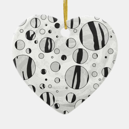 Polka Dot Tiger Black en White Print Keramisch Ornament (Voorkant)