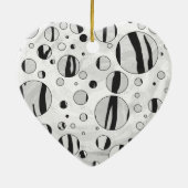 Polka Dot Tiger Black en White Print Keramisch Ornament (Achterkant)