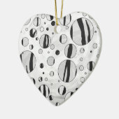 Polka Dot Tiger Black en White Print Keramisch Ornament (Links)