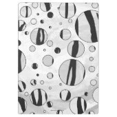 Polka Dot Tiger Black en White Print Klembord (Achterkant)