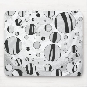 Polka Dot Tiger Black en White Print Muismat