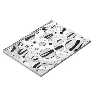 Polka Dot Tiger Black en White Print Notitieboek