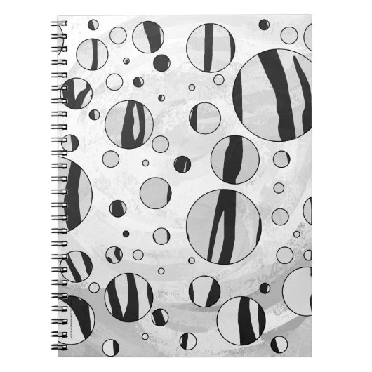 Polka Dot Tiger Black en White Print Notitieboek (Voorkant)