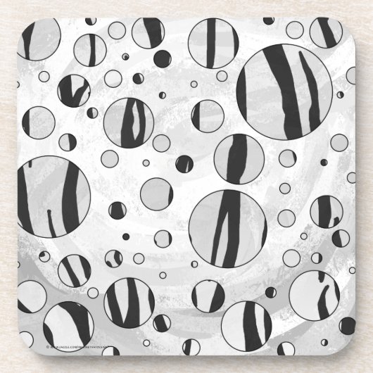 Polka Dot Tiger Black en White Print Onderzetter (Voorkant)