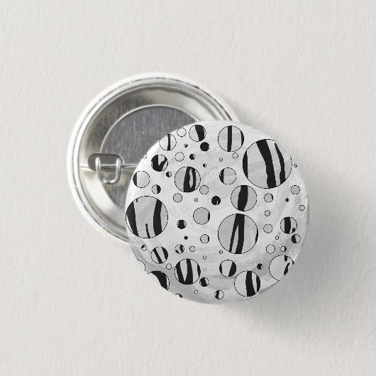 Polka Dot Tiger Black en White Print Ronde Button 3,2 Cm (Voorkant /achterkant)