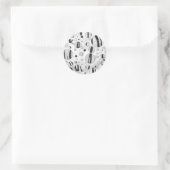 Polka Dot Tiger Black en White Print Ronde Sticker (Tas)
