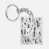 Polka Dot Tiger Black en White Print Sleutelhanger (Voorkant Links)