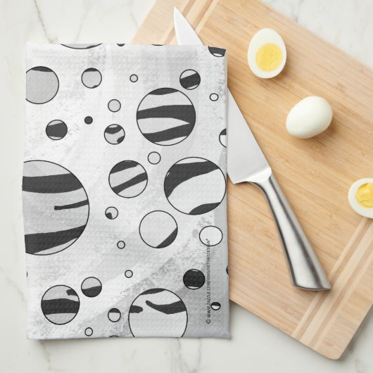 Polka Dot Tiger Black en White Print Theedoek (Quarter Fold)