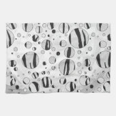 Polka Dot Tiger Black en White Print Theedoek (Horizontaal)