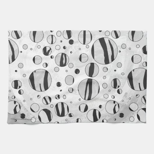 Polka Dot Tiger Black en White Print Theedoek (Horizontaal)