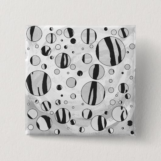 Polka Dot Tiger Black en White Print Vierkante Button 5,1 Cm (Voorkant)