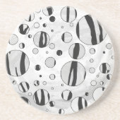 Polka Dot Tiger Black en White Print Zandsteen Onderzetter (Voorkant)