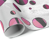 Polka Dot Tiger Hot Pink en Black Print Cadeaupapier (Rol Hoek)