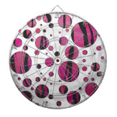 Polka Dot Tiger Hot Pink en Black Print Dartbord (Voorkant)