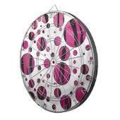 Polka Dot Tiger Hot Pink en Black Print Dartbord (Voorkant Rechts)