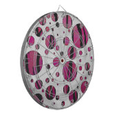 Polka Dot Tiger Hot Pink en Black Print Dartbord (Voorkant Links)