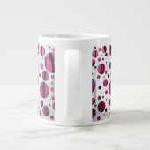 Polka Dot Tiger Hot Pink en Black Print Grote Koffiekop (Achterkant)