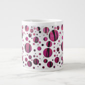 Polka Dot Tiger Hot Pink en Black Print Grote Koffiekop (Voorkant)