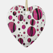 Polka Dot Tiger Hot Pink en Black Print Keramisch Ornament (Rechts)