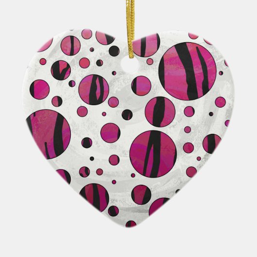 Polka Dot Tiger Hot Pink en Black Print Keramisch Ornament (Voorkant)