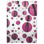 Polka Dot Tiger Hot Pink en Black Print Klembord (Achterkant)