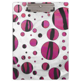 Polka Dot Tiger Hot Pink en Black Print Klembord (Voorkant)