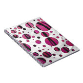 Polka Dot Tiger Hot Pink en Black Print Notitieboek (Rechterzijde)