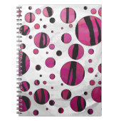 Polka Dot Tiger Hot Pink en Black Print Notitieboek (Voorkant)