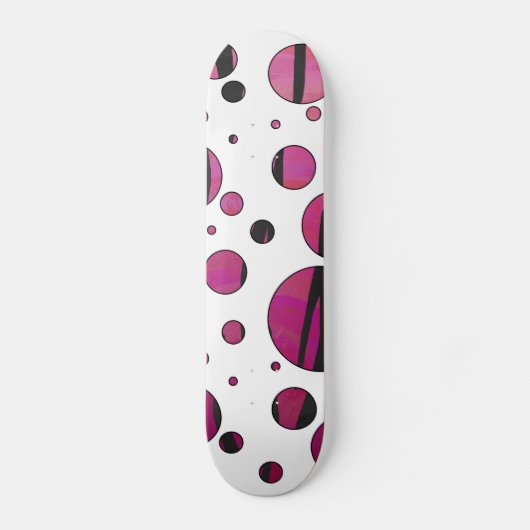 Polka Dot Tiger Hot Pink en Black Print Persoonlijk Skateboard (Voorkant)