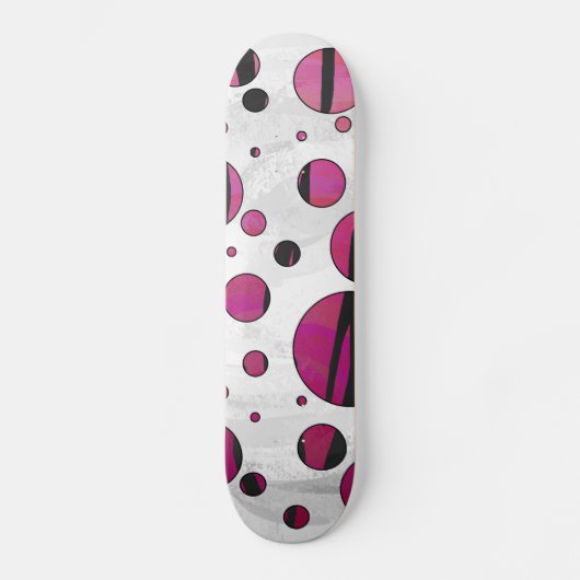 Polka Dot Tiger Hot Pink en Black Print Persoonlijk Skateboard (Voorkant)