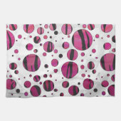 Polka Dot Tiger Hot Pink en Black Print Theedoek (Horizontaal)