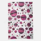 Polka Dot Tiger Hot Pink en Black Print Theedoek (Verticaal)