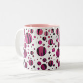 Polka Dot Tiger Hot Pink en Black Print Tweekleurige Koffiemok (Voorkant links)