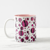Polka Dot Tiger Hot Pink en Black Print Tweekleurige Koffiemok (Links)