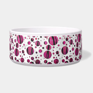Polka Dot Tiger Hot Pink en Black Print Voerbakje