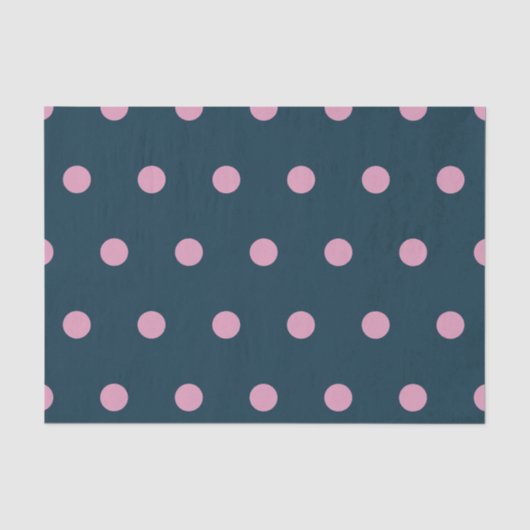 Polka Dot Tissue Paper (Midnight Blue & Soft Pink) Tissuepapier (Voorkant)