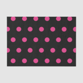 Polka Dot Tissue Paper (zwart & neon roze) Tissuepapier