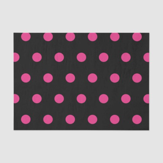 Polka Dot Tissue Paper (zwart & neon roze) Tissuepapier (Voorkant)