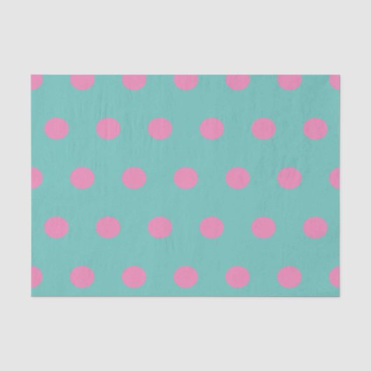 Polka Dot Tissue Papier (Aqua & Roze) (Voorkant)