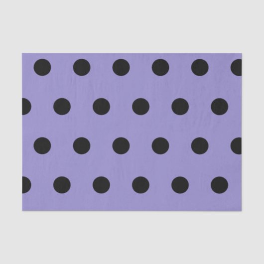Polka Dot Tissue Papier (Lavendel & Zwart) (Voorkant)