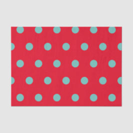 Polka Dot Tissue Papier (Rood & Aqua)