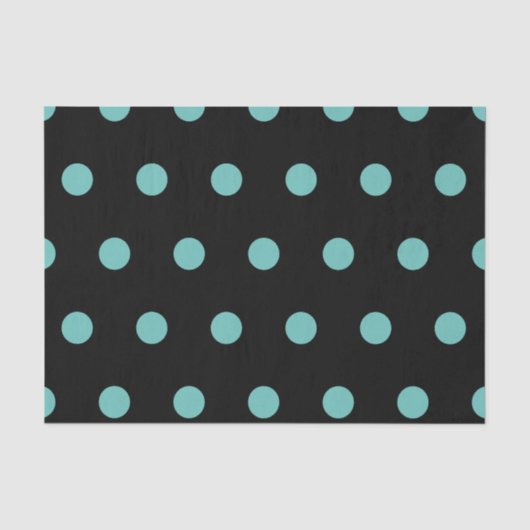 Polka Dot Tissue Papier (Zwart & Aqua) (Voorkant)