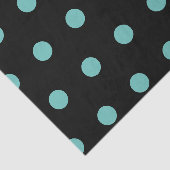 Polka Dot Tissue Papier (Zwart & Aqua) (Detail)